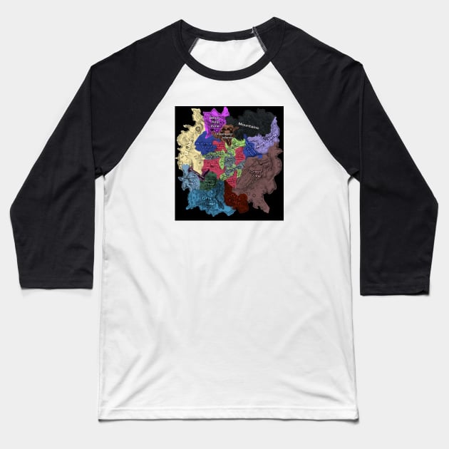 Crater Map Baseball T-Shirt by juliaburrges